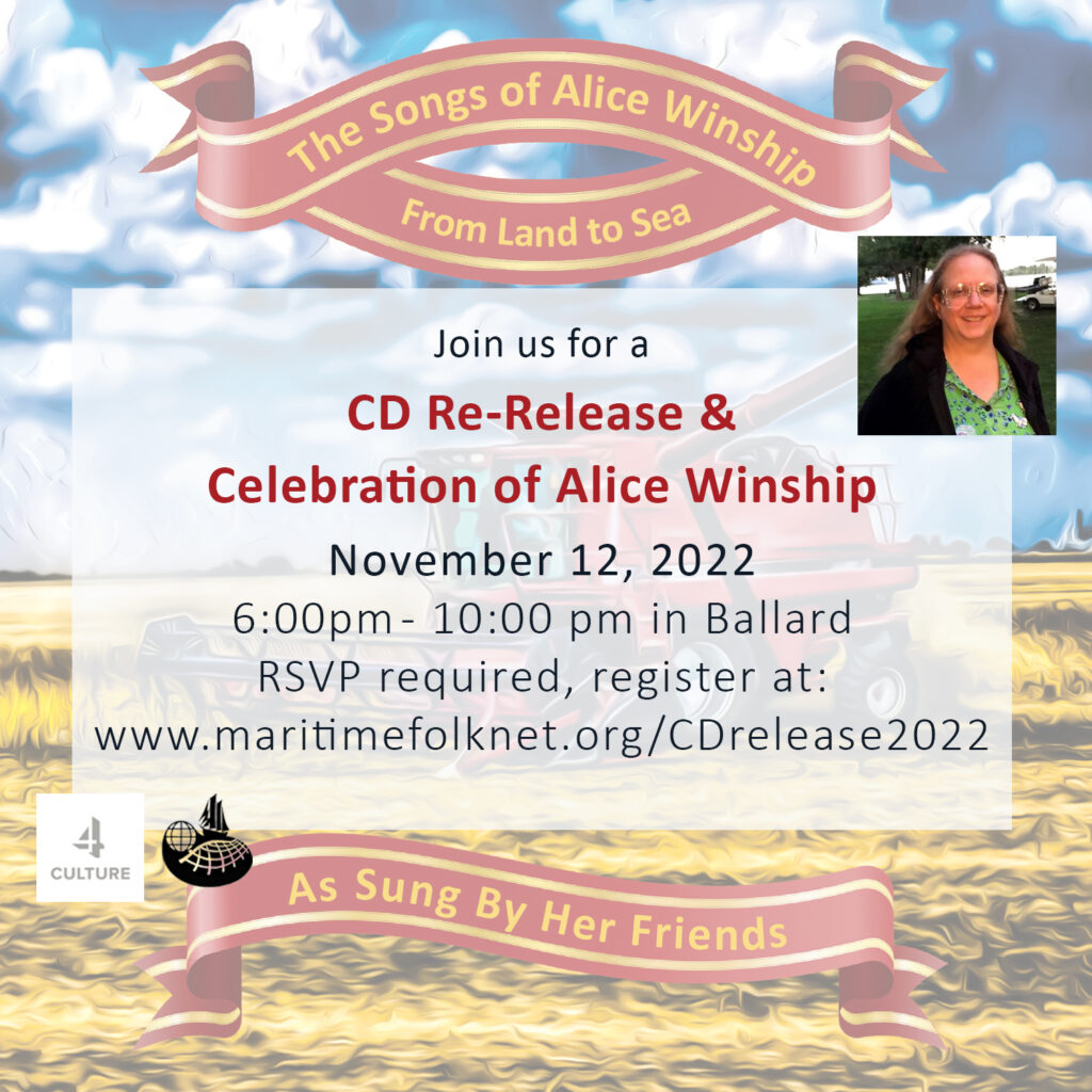 12 Nov, 2022: CD Re-Release & Celebration of Alice Winship